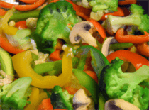 A colorful array of stir-fried vegetables in a wok